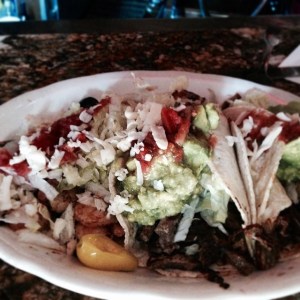 Oh, the tacos come with a pepper and an olive too. Very Italian...